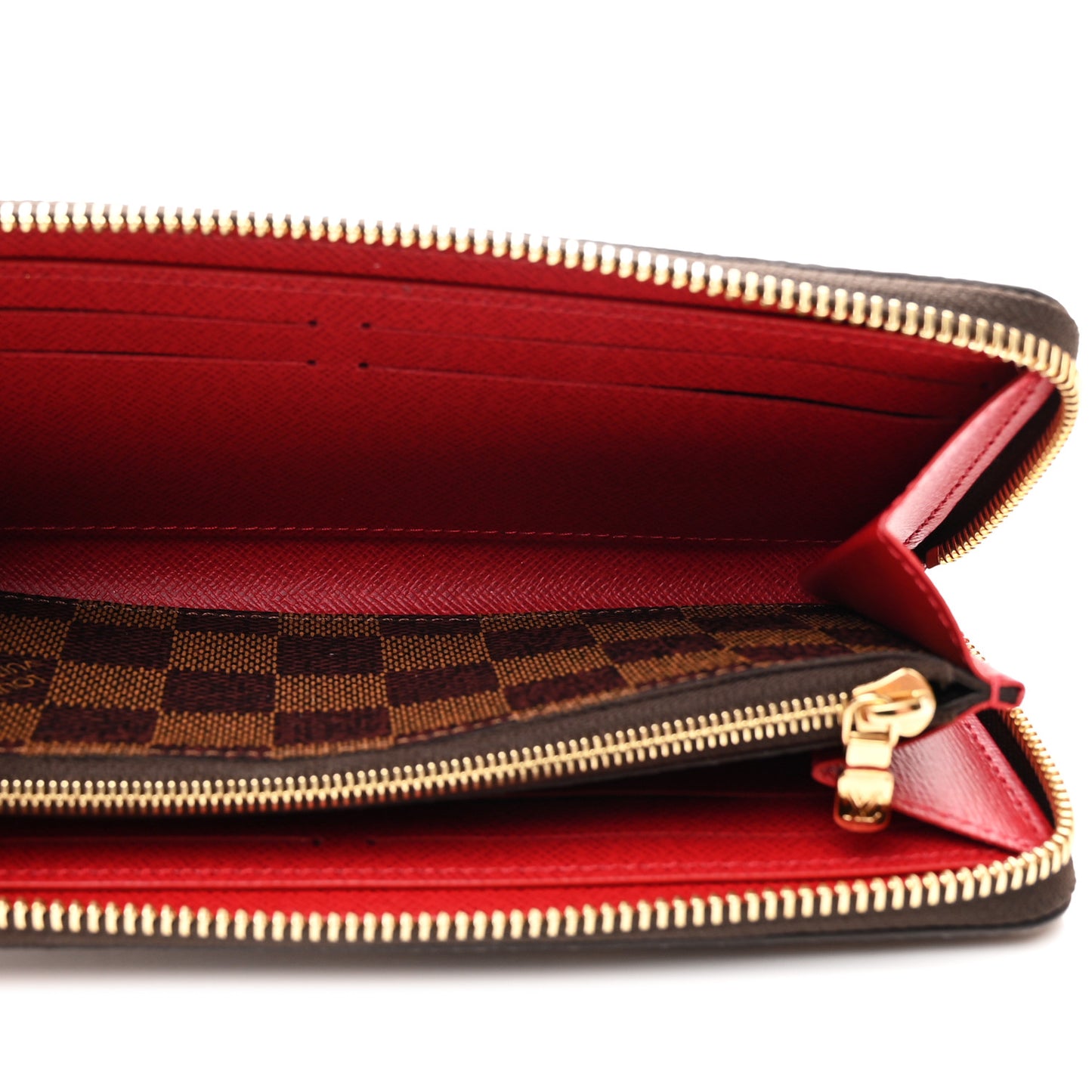 Damier Ebene Clemence Wallet Cherry