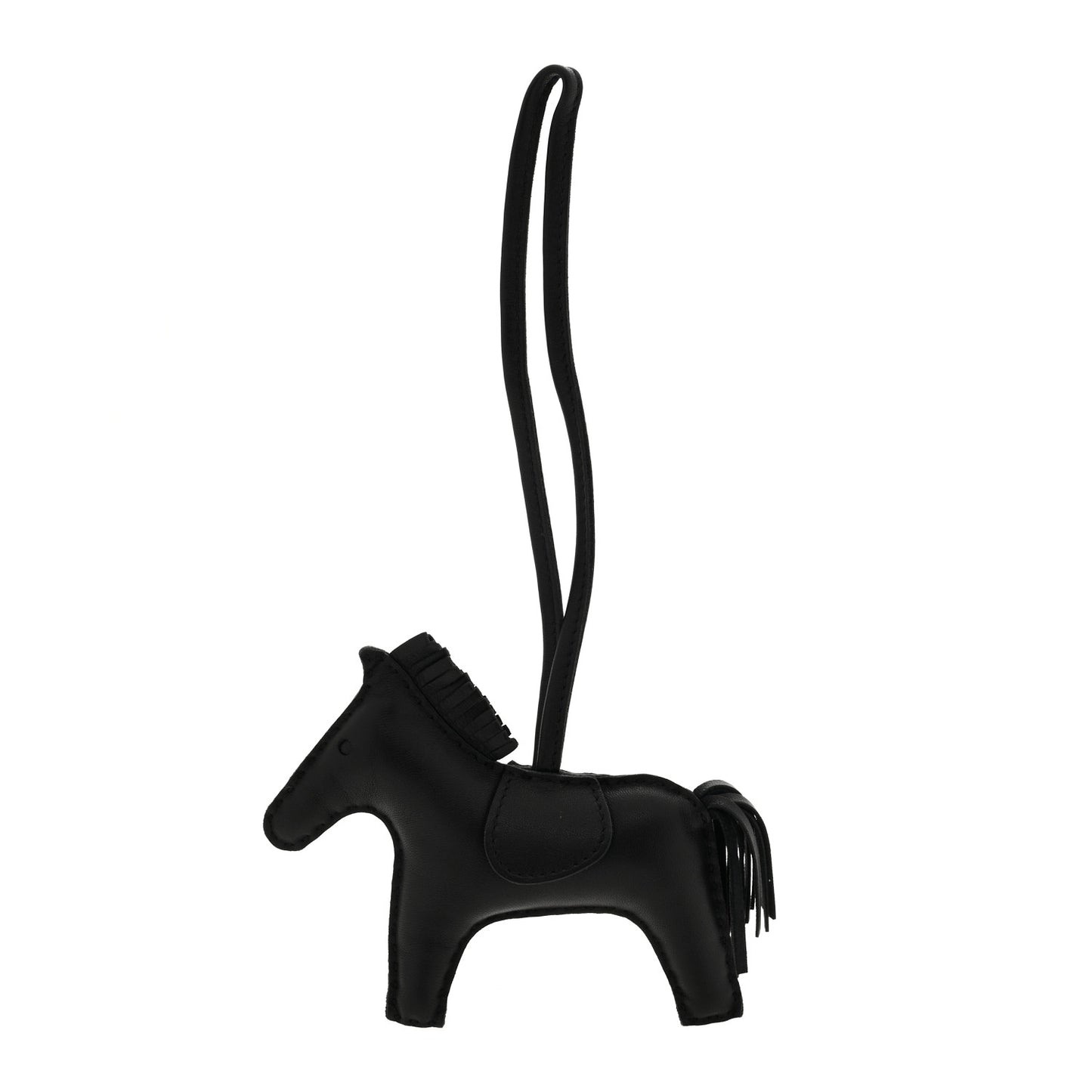 Milo Lambskin Grigri Rodeo Horse Bag Charm MM So Black