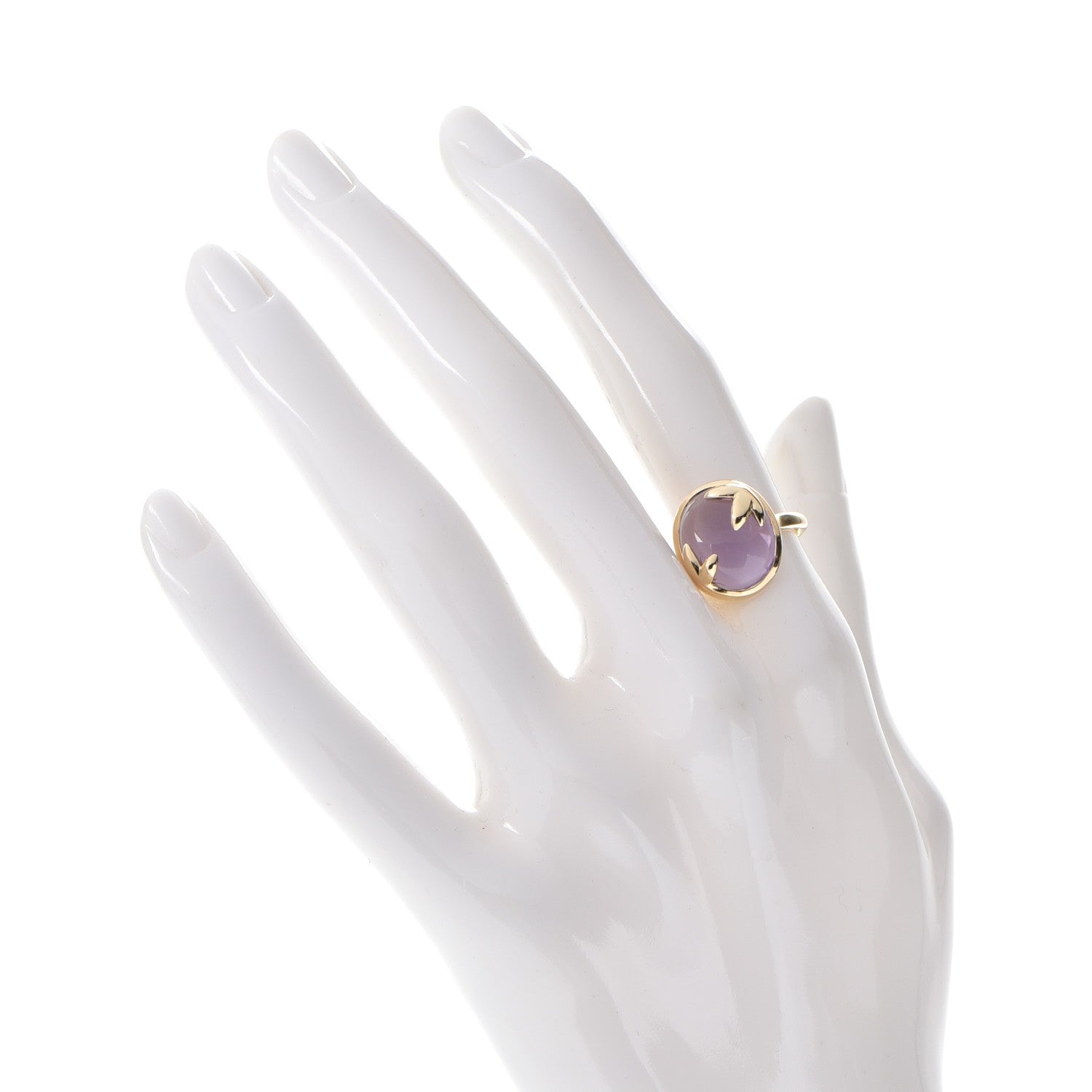 Tiffany 18K Yellow Gold Amethyst Paloma Picasso Olive Leaf Ring 7 2 of 5