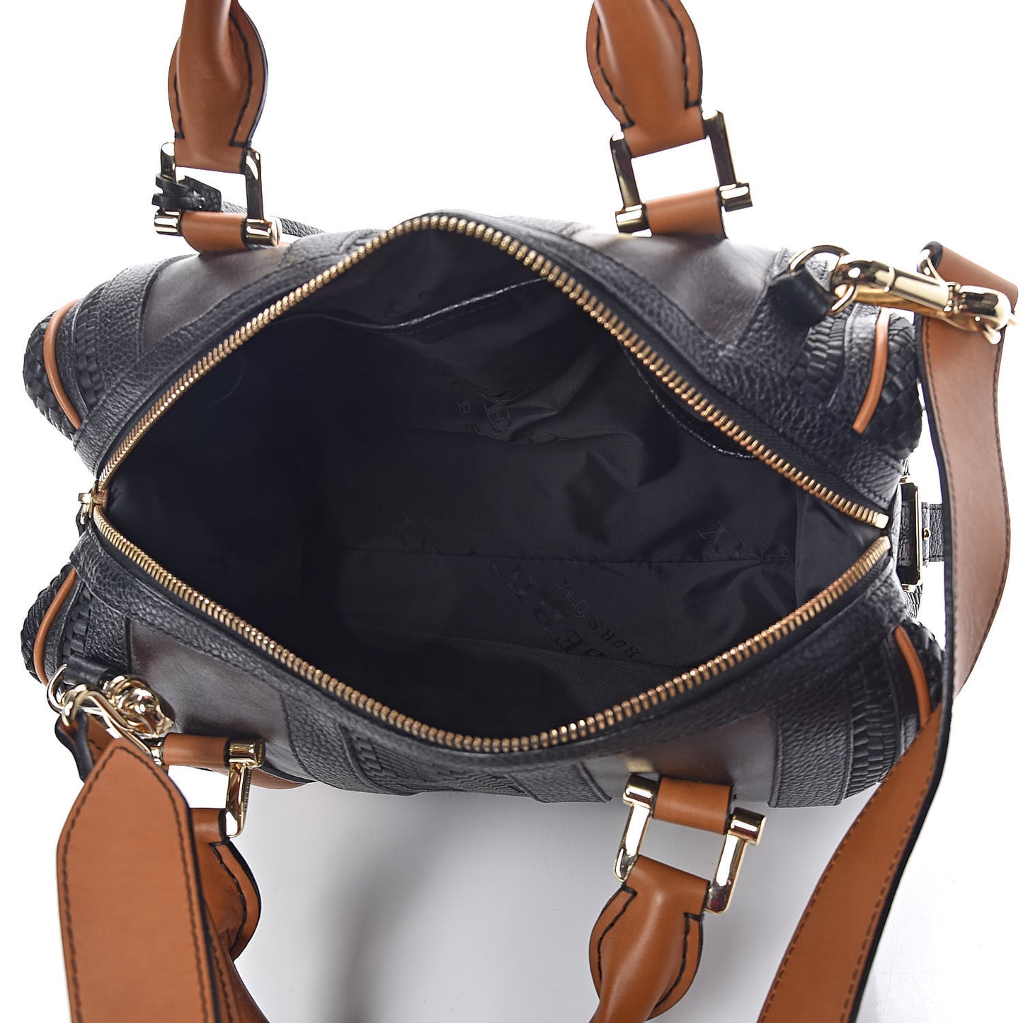 Calfskin Raffia Prorsum Bowling Black Brown