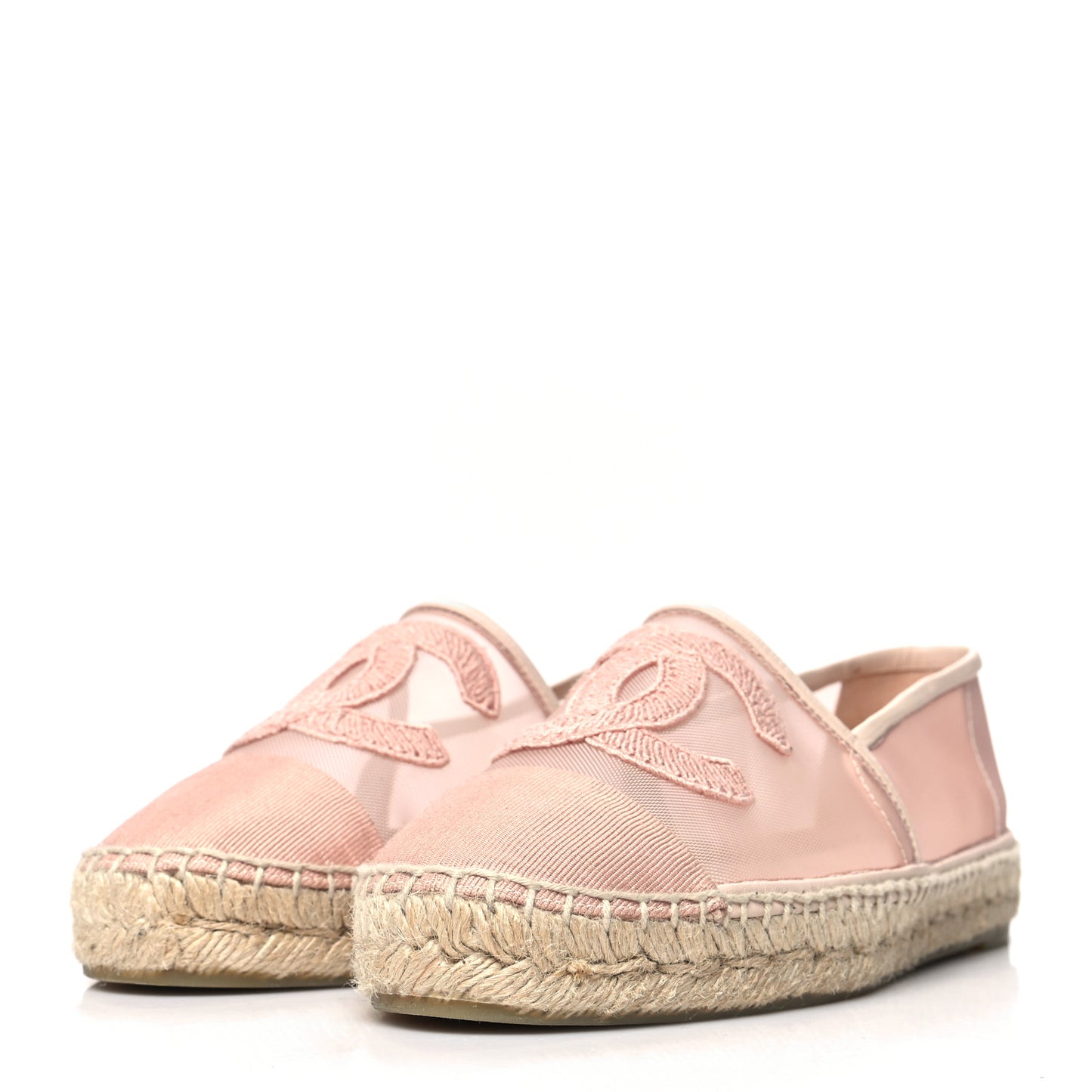 Mesh Grosgrain CC Espadrilles 39 Pink