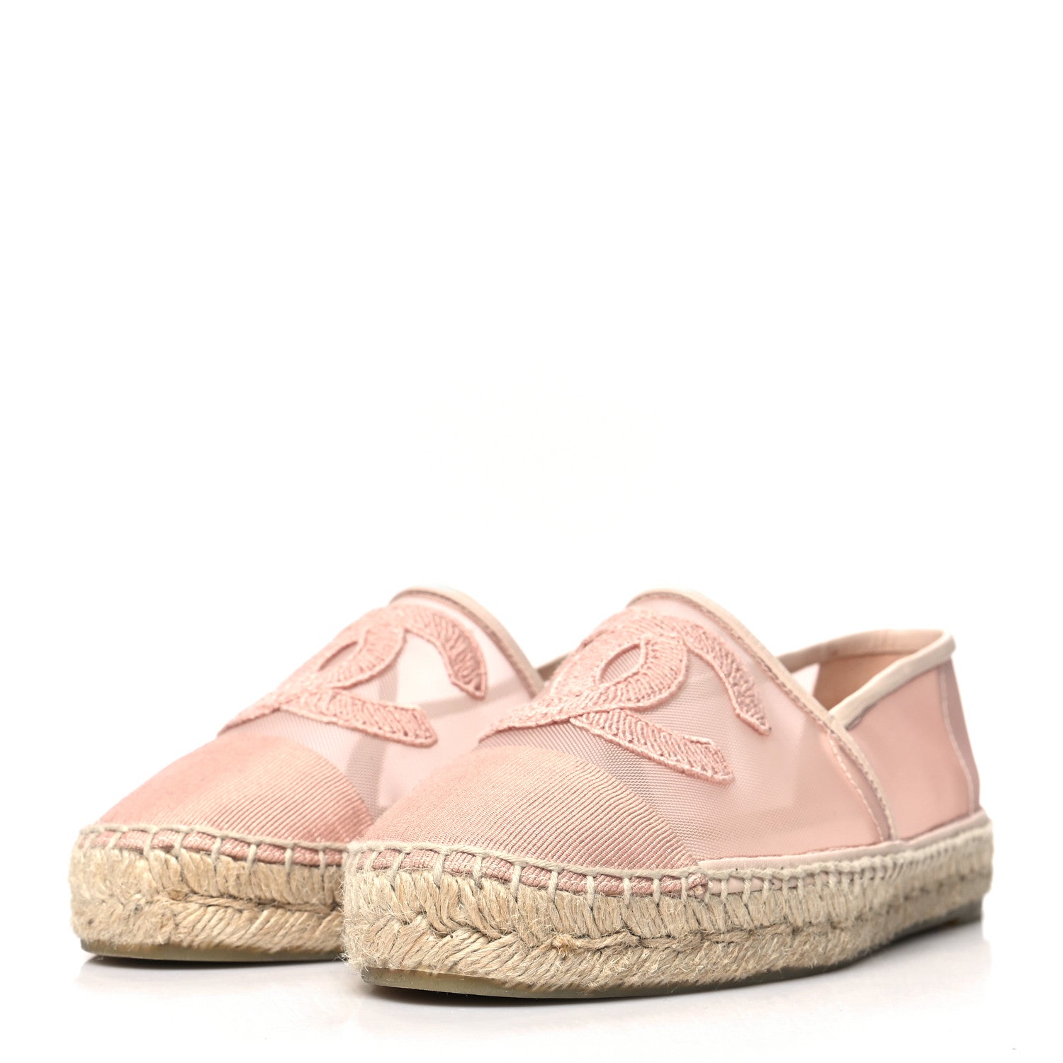 Chanel Mesh Grosgrain CC Espadrilles 39 Pink 3 of 9