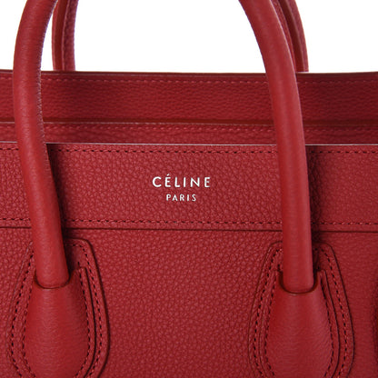 Celine Drummed Calfskin Nano Luggage Red 8 of 8