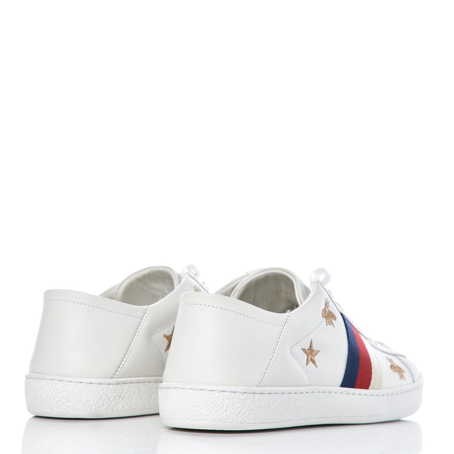 Calfskin Bee Star Embroidered Sylvie Web Ace Sneakers 40 White