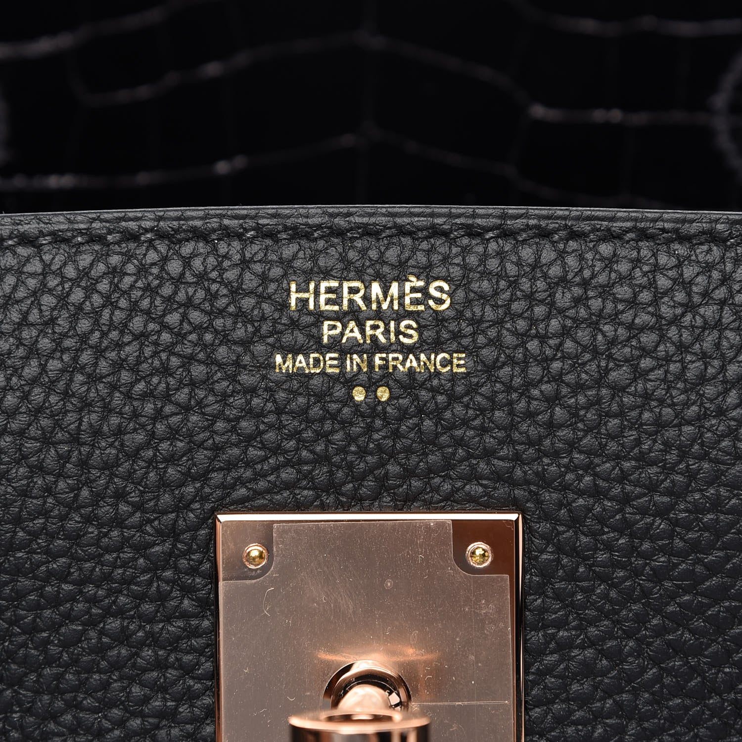 Hermes Taurillon Novillo Shiny Niloticus Crocodile Birkin Touch 30 Black 22 of 32