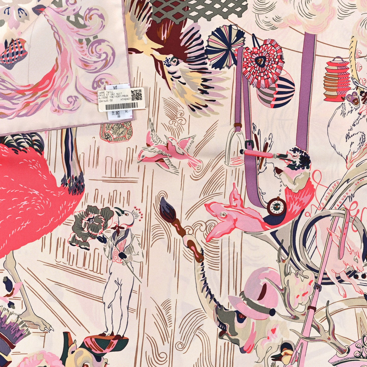 Emile Et Une Nuit Scarf 90 Rose The Vert Prune