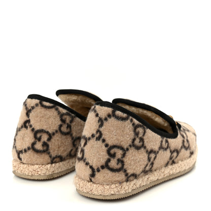Gucci Covered Wool GG Monogram Womens Fria Horsebit Loafers 35.5 Beige Ebony Black Butterscotch 5 of 10