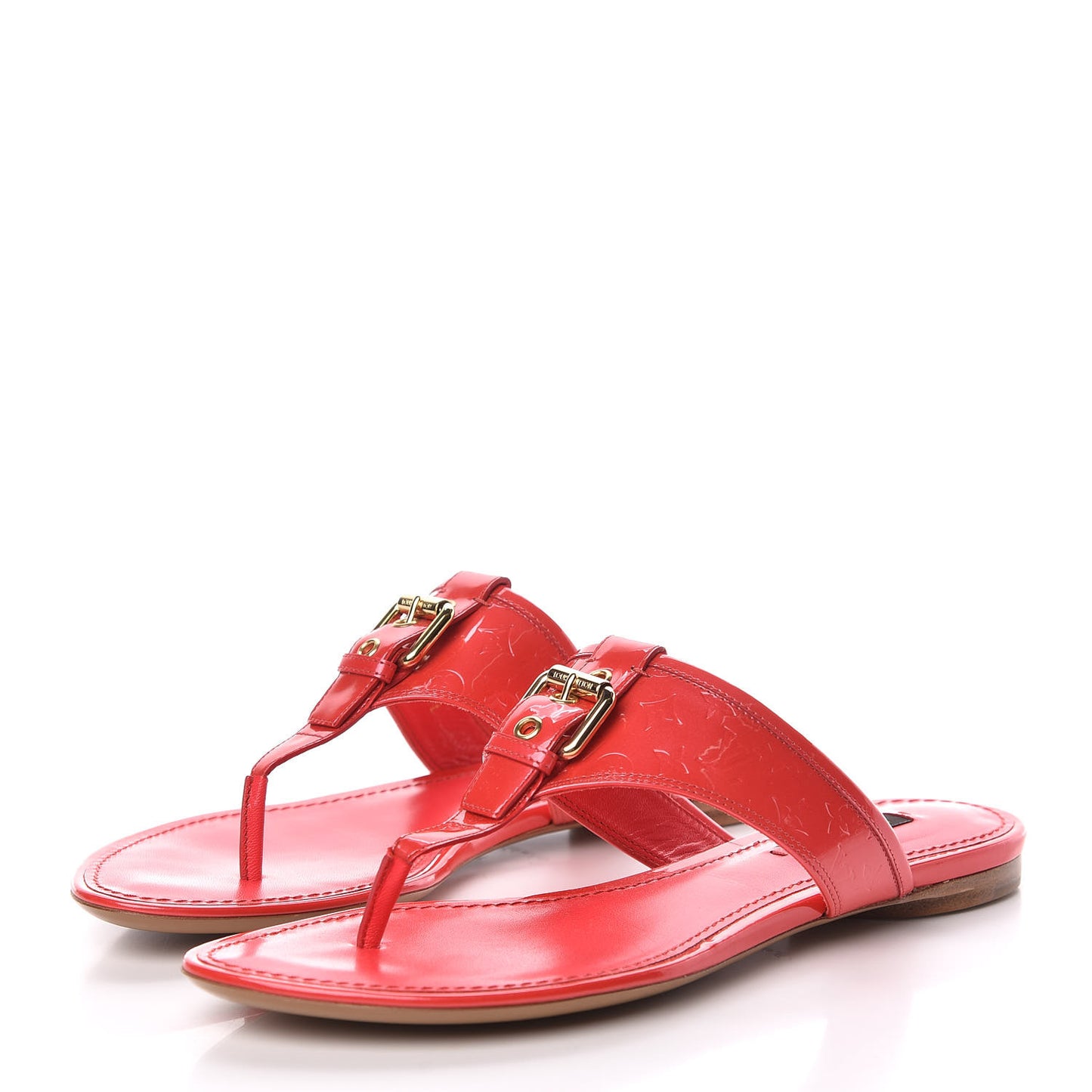 Vernis Pantheon Flat Thong Sandals 37 Grenadine