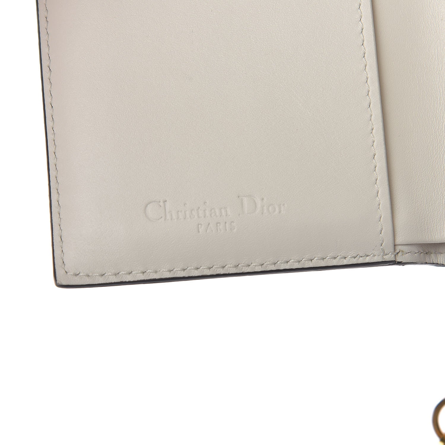 Christian Dior Lambskin Cannage Studded Lady Dior Eden Wallet White 7 of 11