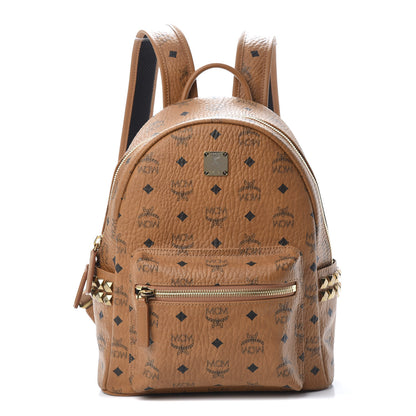 MCM Visetos Small Side Stud Stark Backpack Cognac 1 of 10