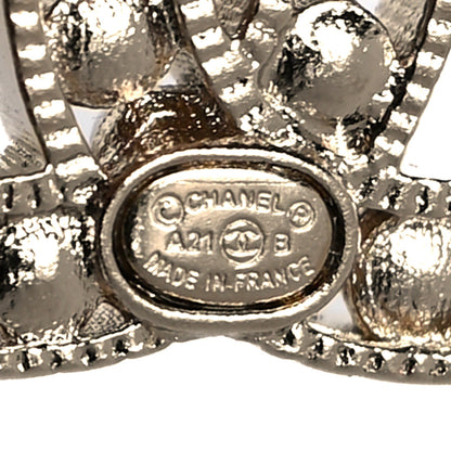 Chanel Pearl CC Earrings Gold 4 of 4