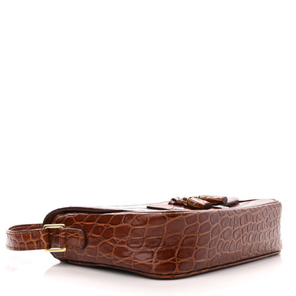 Celine Calfskin Crocodile Embossed Medium Tassel Bag Tan 4 of 13