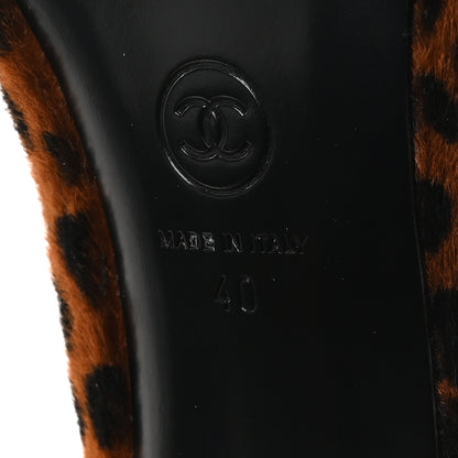 Chanel Pony Hair Lambskin Pumps 40 Brown Black 7 of 9