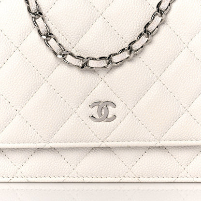 Chanel Caviar Quilted Wallet On Chain WOC White 10 of 14