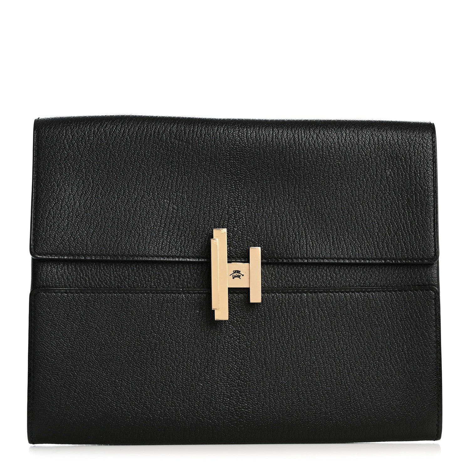 Hermes Chevre Mysore Cinhetic Clutch Black 1 of 10