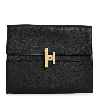 Hermes Chevre Mysore Cinhetic Clutch Black 1 of 10