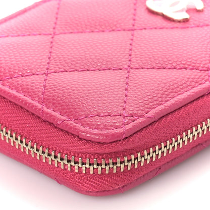 Chanel Caviar Quilted Zip Card Holder Fuchsia 9 of 10