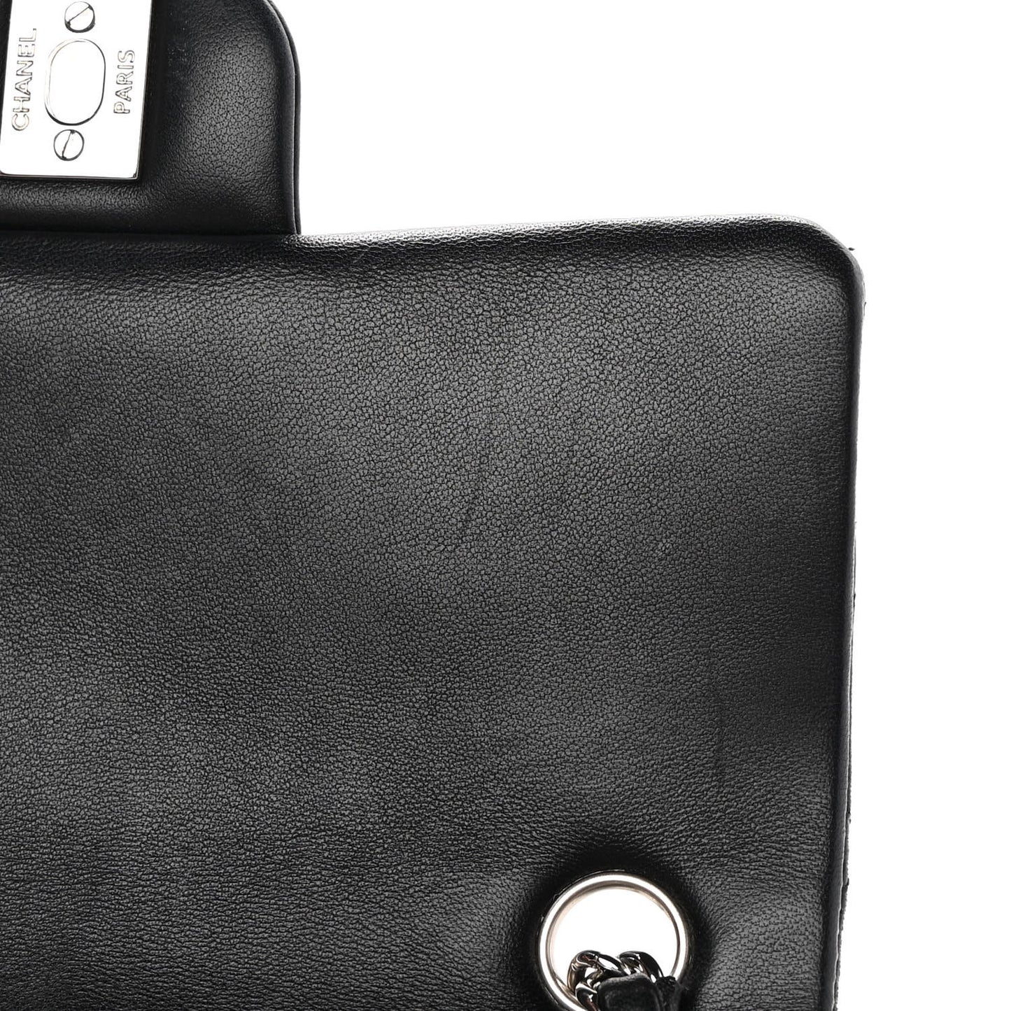 Lambskin Quilted Mini Rectangular Flap Black