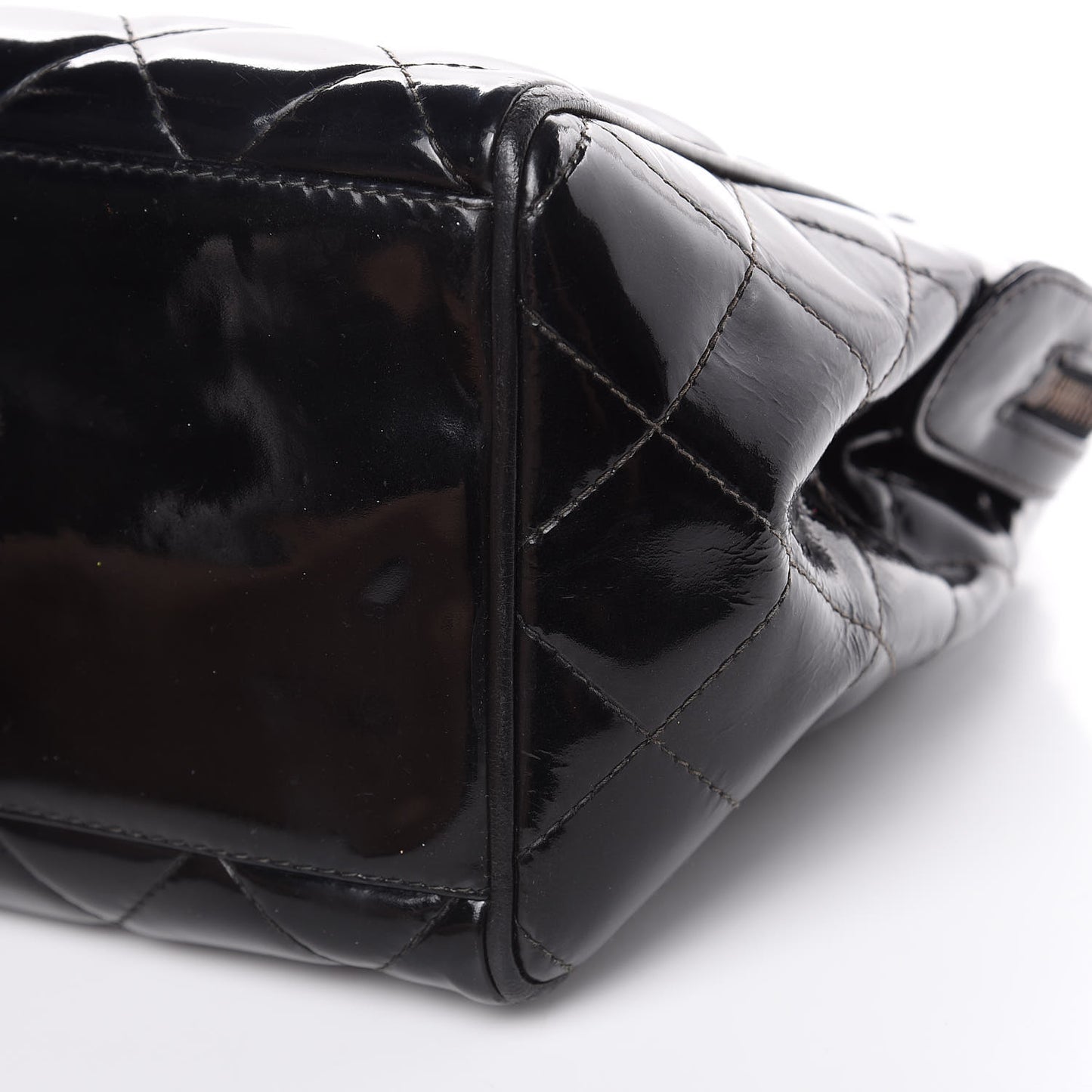 Patent Quilted CC Shoulder Bag Black