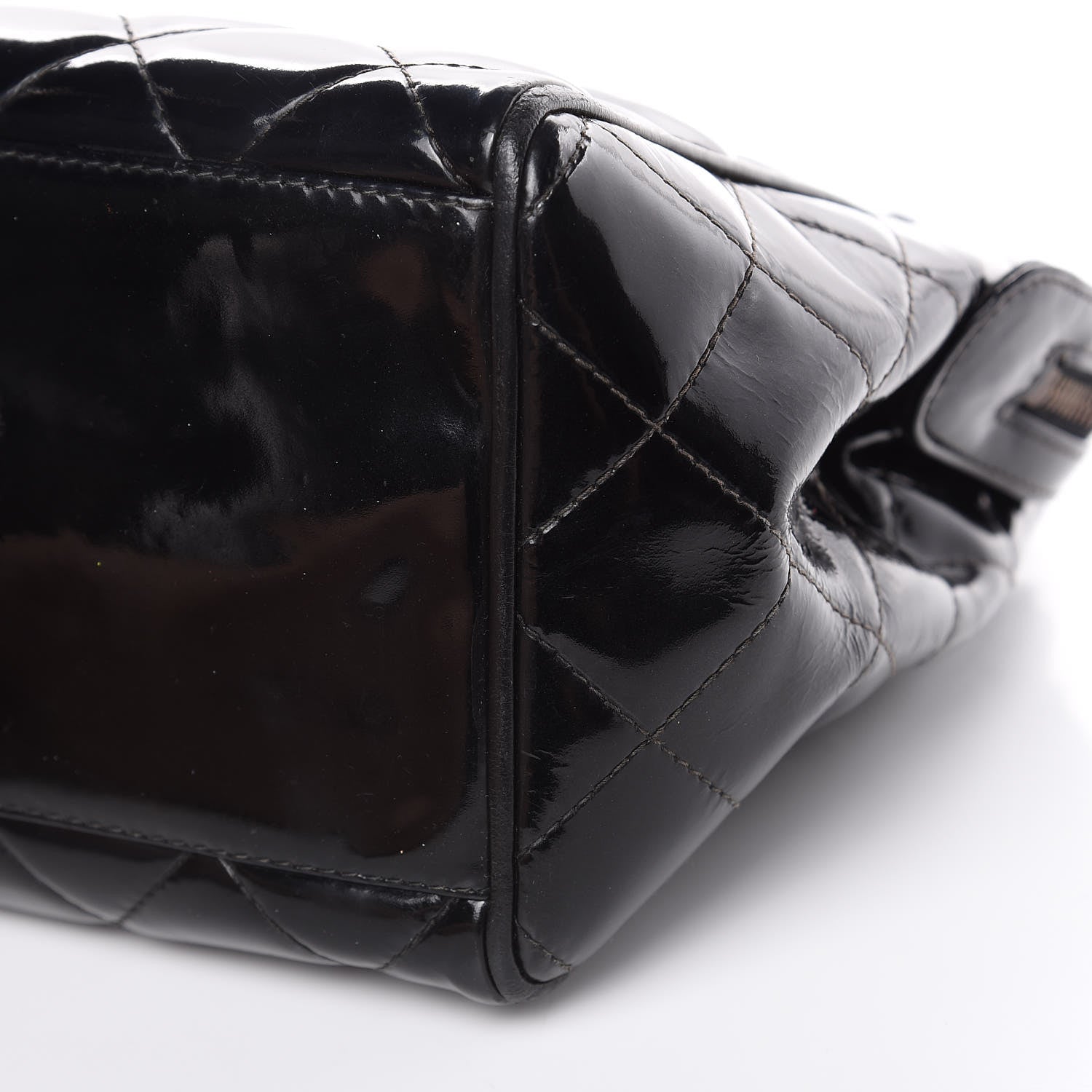 Chanel Patent Quilted CC Shoulder Bag Black 10 of 14