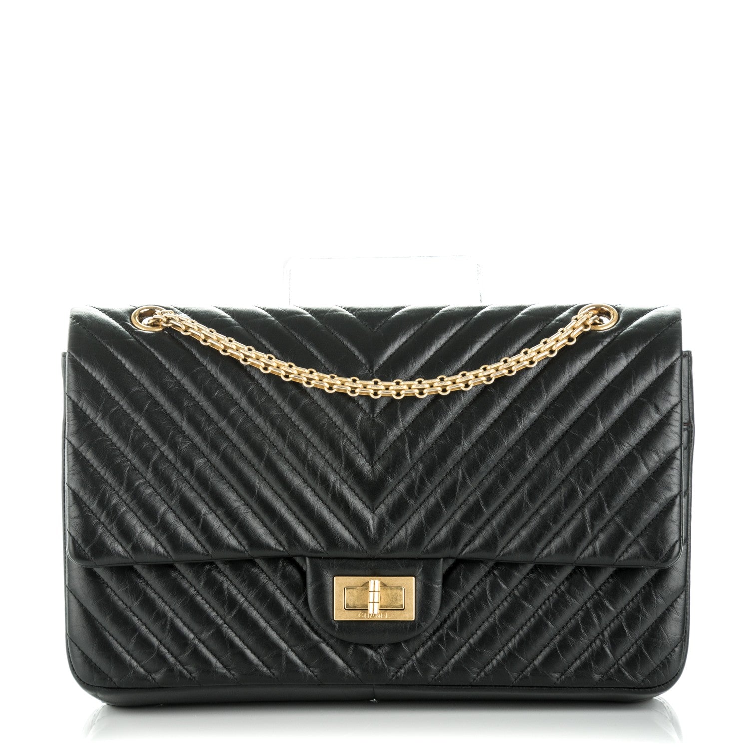 Chanel Aged Calfskin Chevron Quilted 2.55 Reissue 227 Flap Black 1 of 7