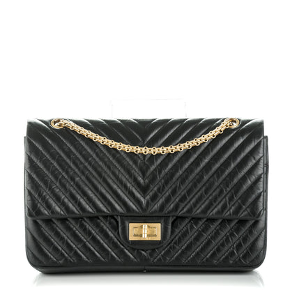 Chanel Aged Calfskin Chevron Quilted 2.55 Reissue 227 Flap Black 1 of 7