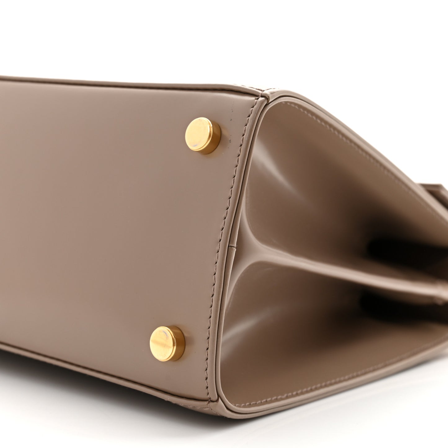 Brushed Off Calfskin Small Iconic Top Handle Bag Grey