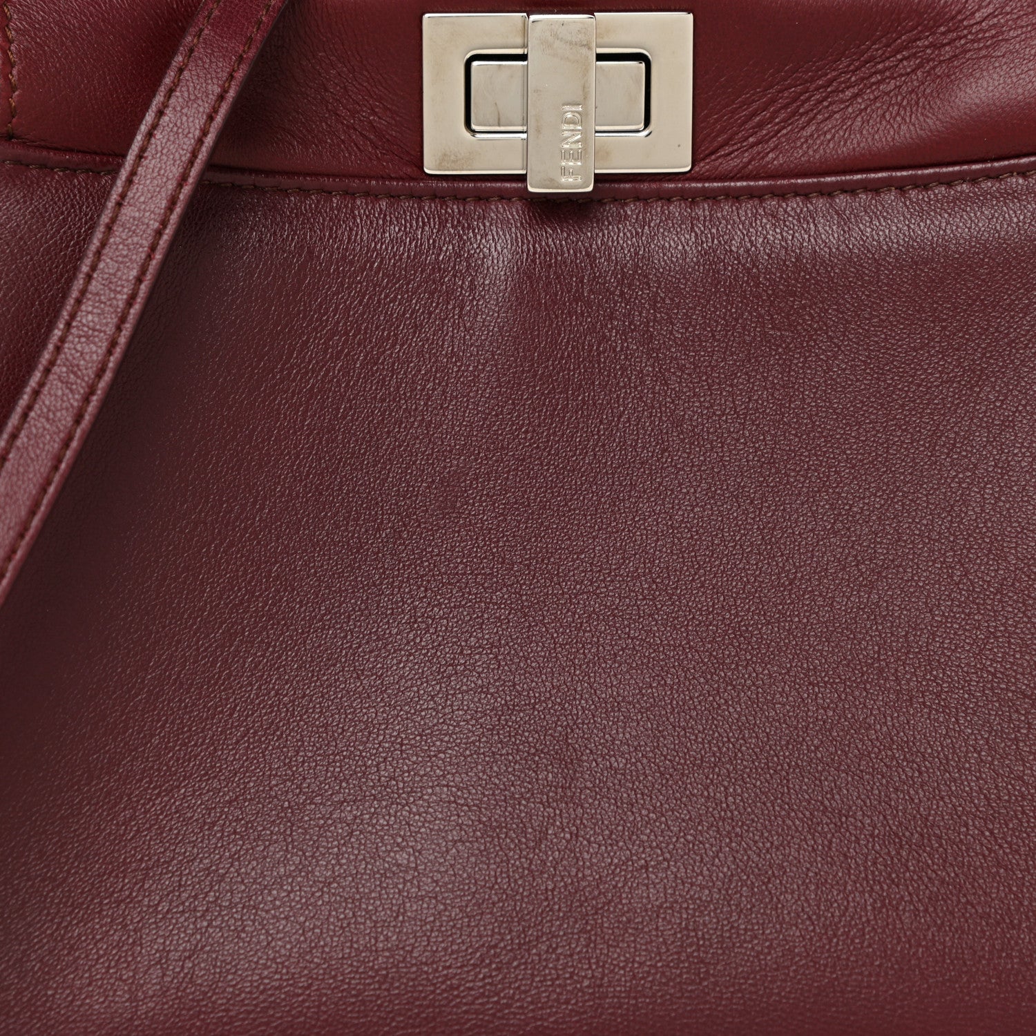 Fendi Nappa Mini Peekaboo Iconic Satchel Bordeaux 9 of 19