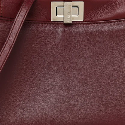 Fendi Nappa Mini Peekaboo Iconic Satchel Bordeaux 9 of 19