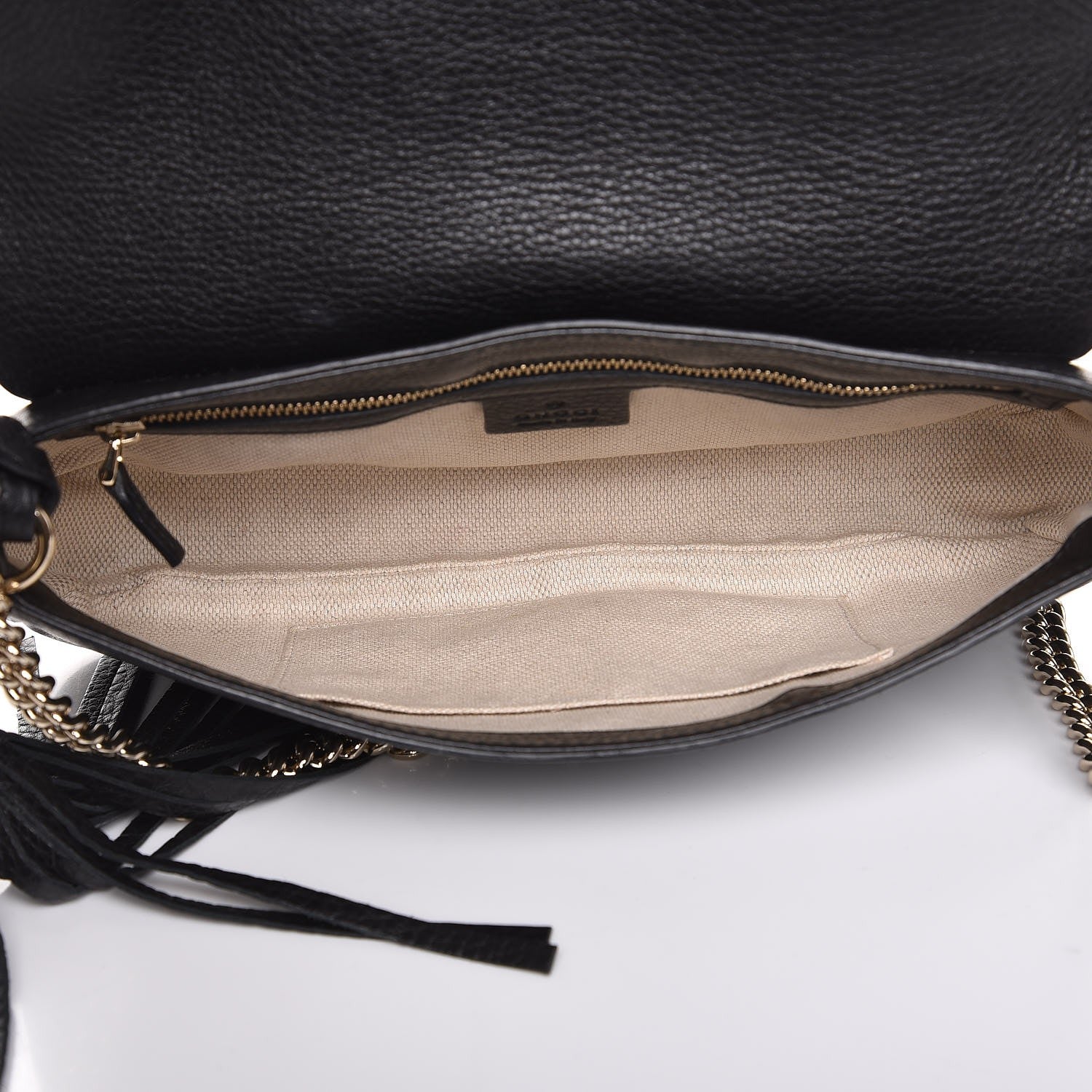 Gucci Pebbled Calfskin Medium Soho Flap Crossbody Black 5 of 17