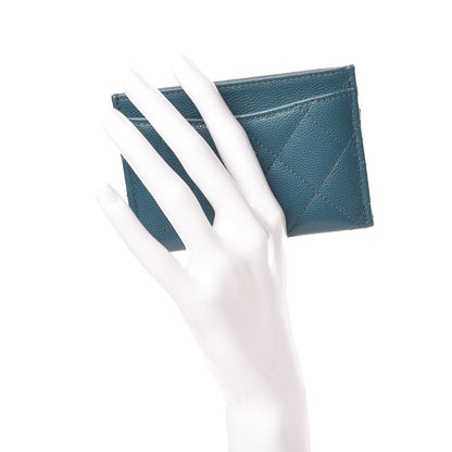 Chanel Caviar Quilted Card Holder Dark Turquoise 2 of 9