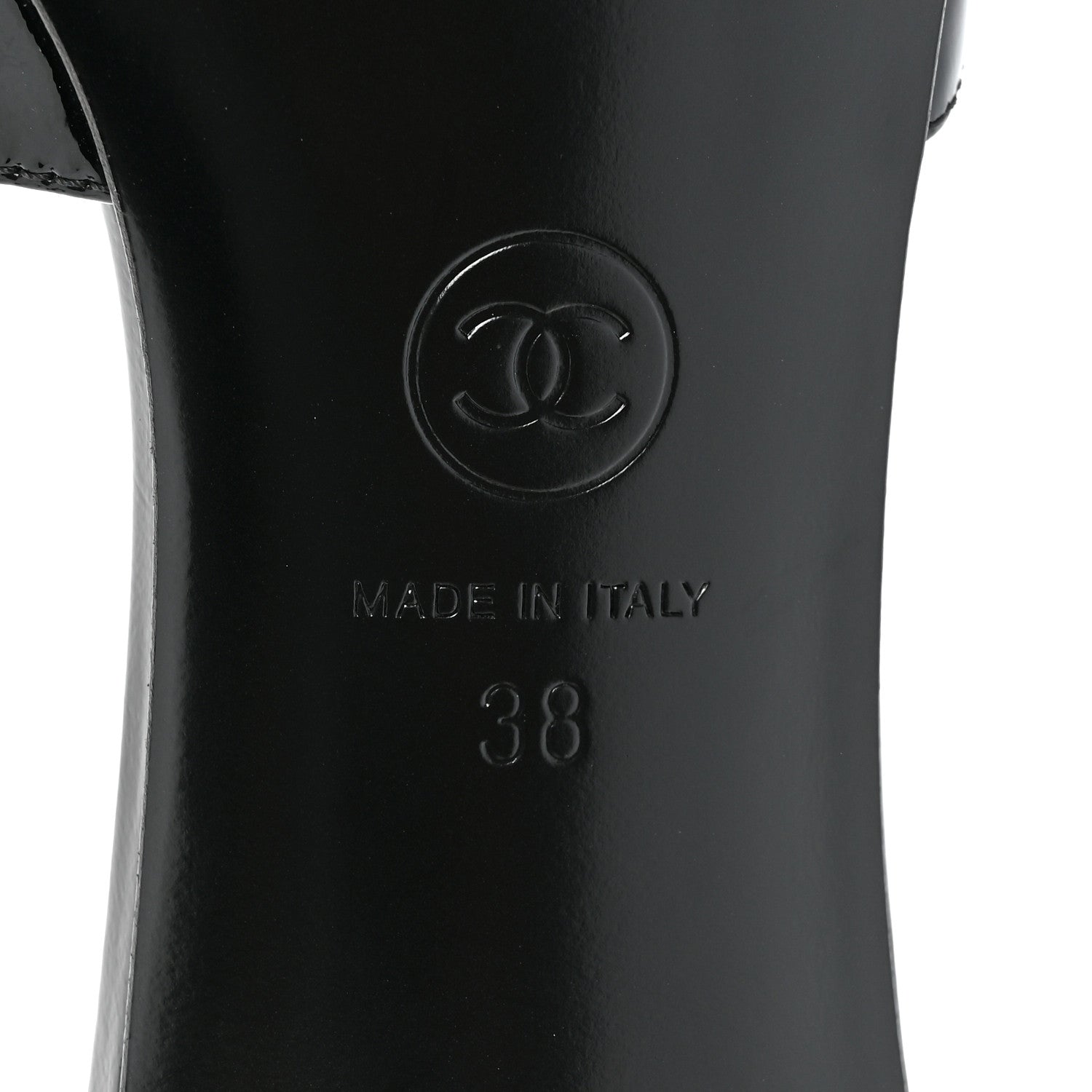 Chanel Patent Lambskin Pearl Mules 38 Black 6 of 8