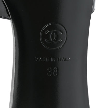 Chanel Patent Lambskin Pearl Mules 38 Black 6 of 8
