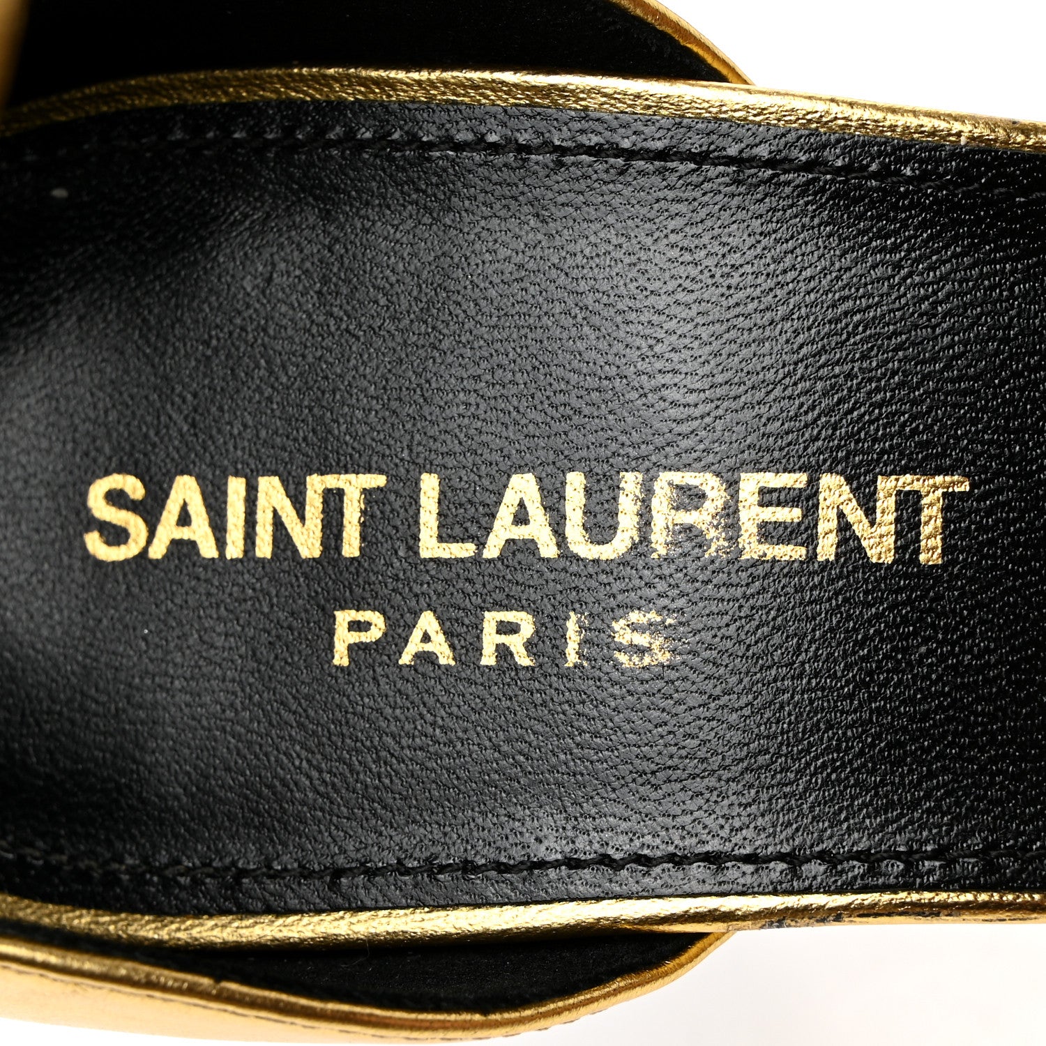 Saint Laurent Metallic Lambskin Opyum 110 Sandals 39 Oro 6 of 15