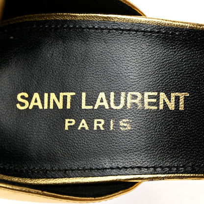 Saint Laurent Metallic Lambskin Opyum 110 Sandals 39 Oro 6 of 15