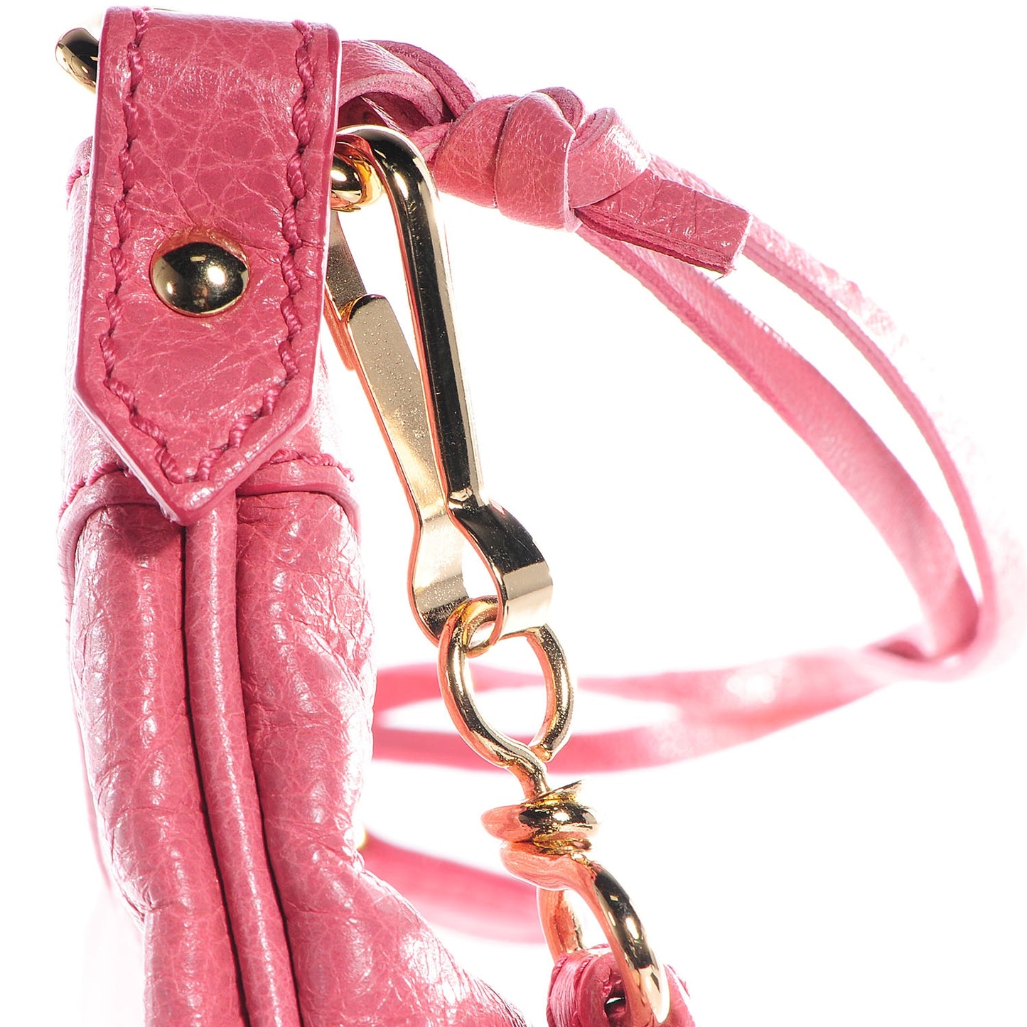 Agneau Giant 12 Gold Hardware Flat Handle Clutch Rose Bonbon