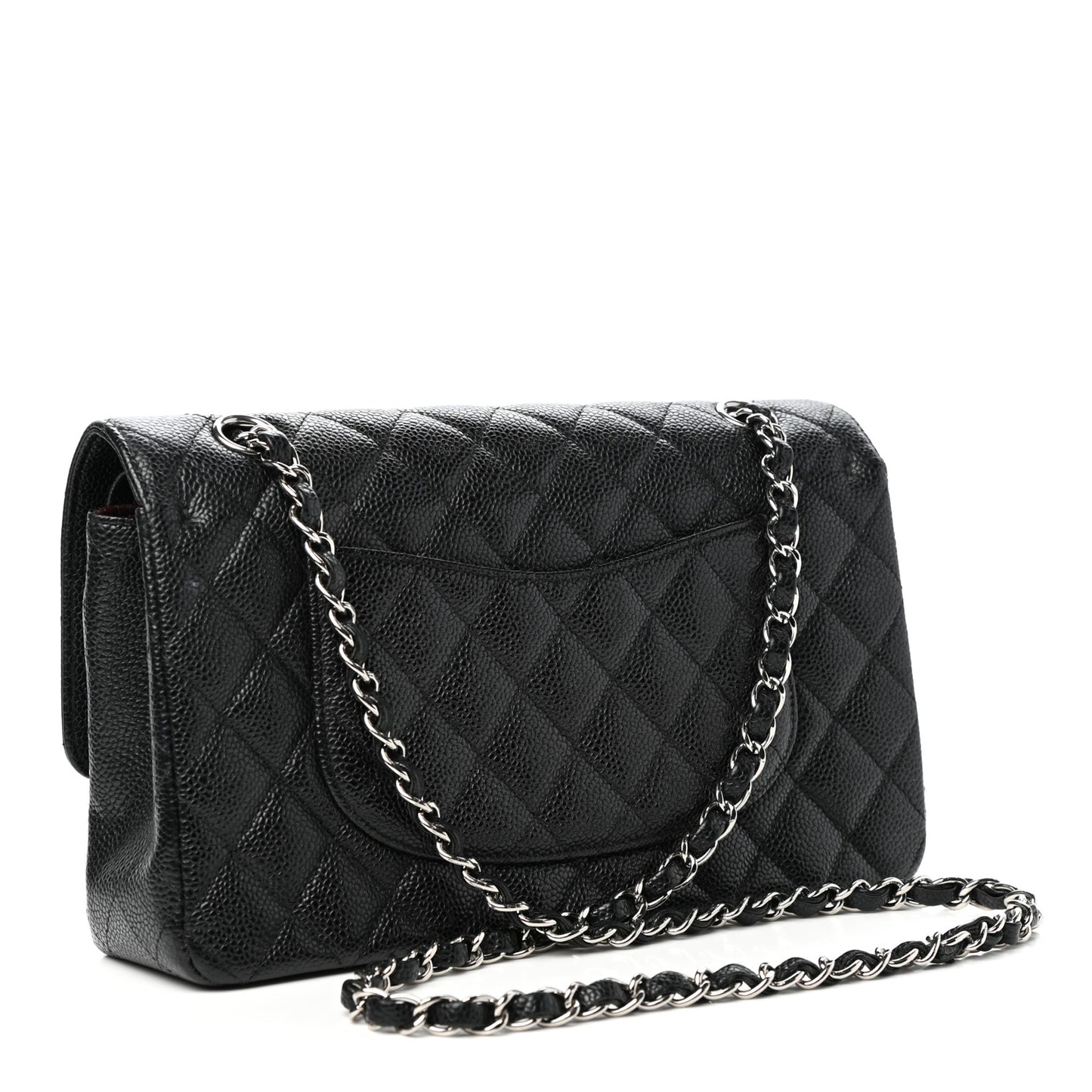 Caviar Quilted Small Double Flap Black