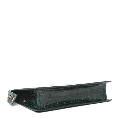 Versace Crocodile Embossed Calfskin Medusa Wristlet Green 4 of 7