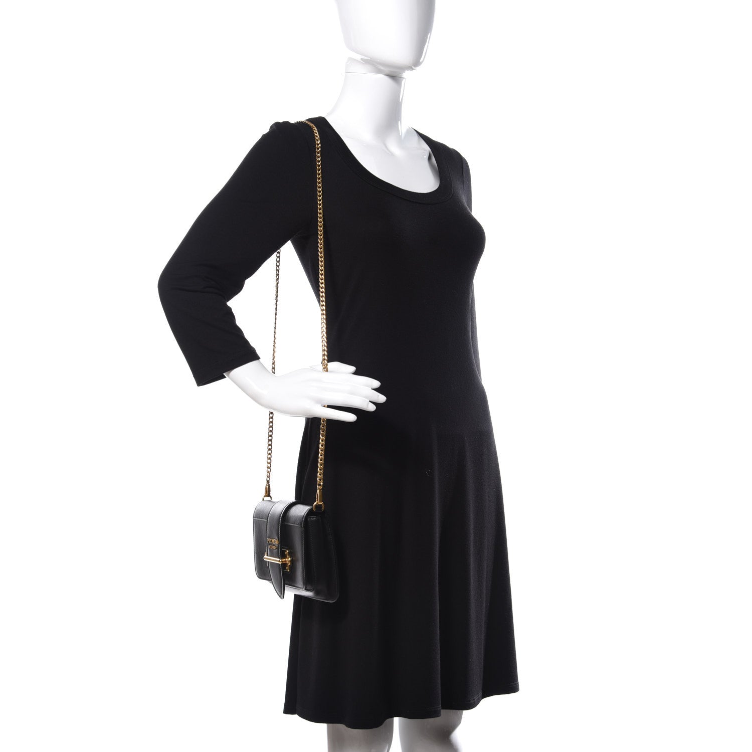 Prada Saffiano City Calf Cahier Belt Bag Black 2 of 12