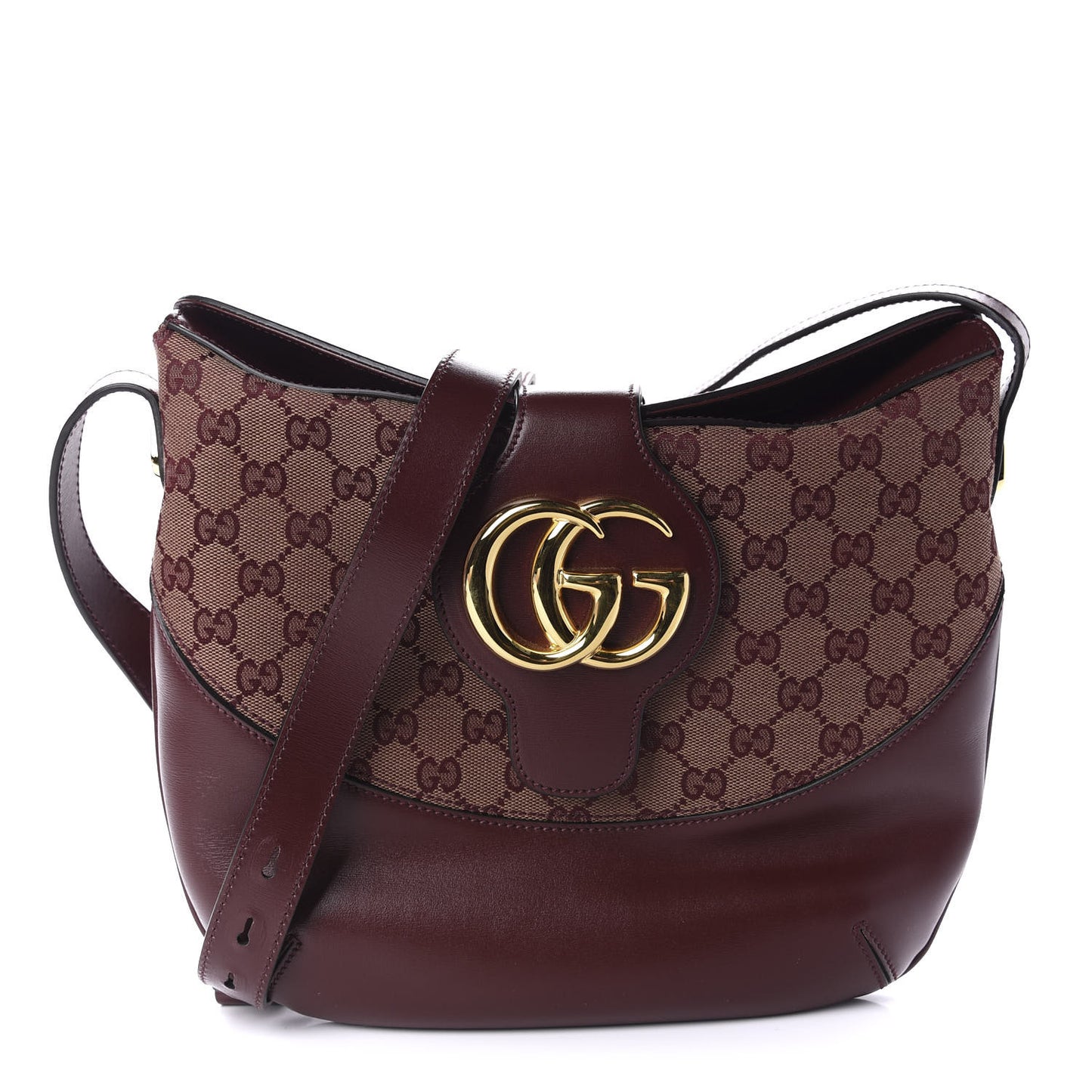 GG Monogram Calfskin Medium Arli Shoulder Bag Sahara Rubino Chardonnay