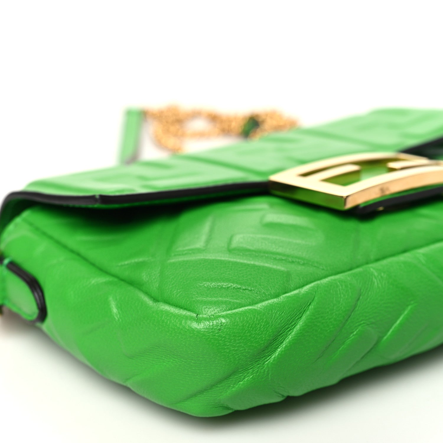 Fendi Nappa FF 1974 Embossed Mini Baguette Tomatillo 9 of 10