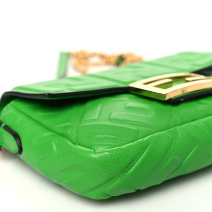 Fendi Nappa FF 1974 Embossed Mini Baguette Tomatillo 9 of 10