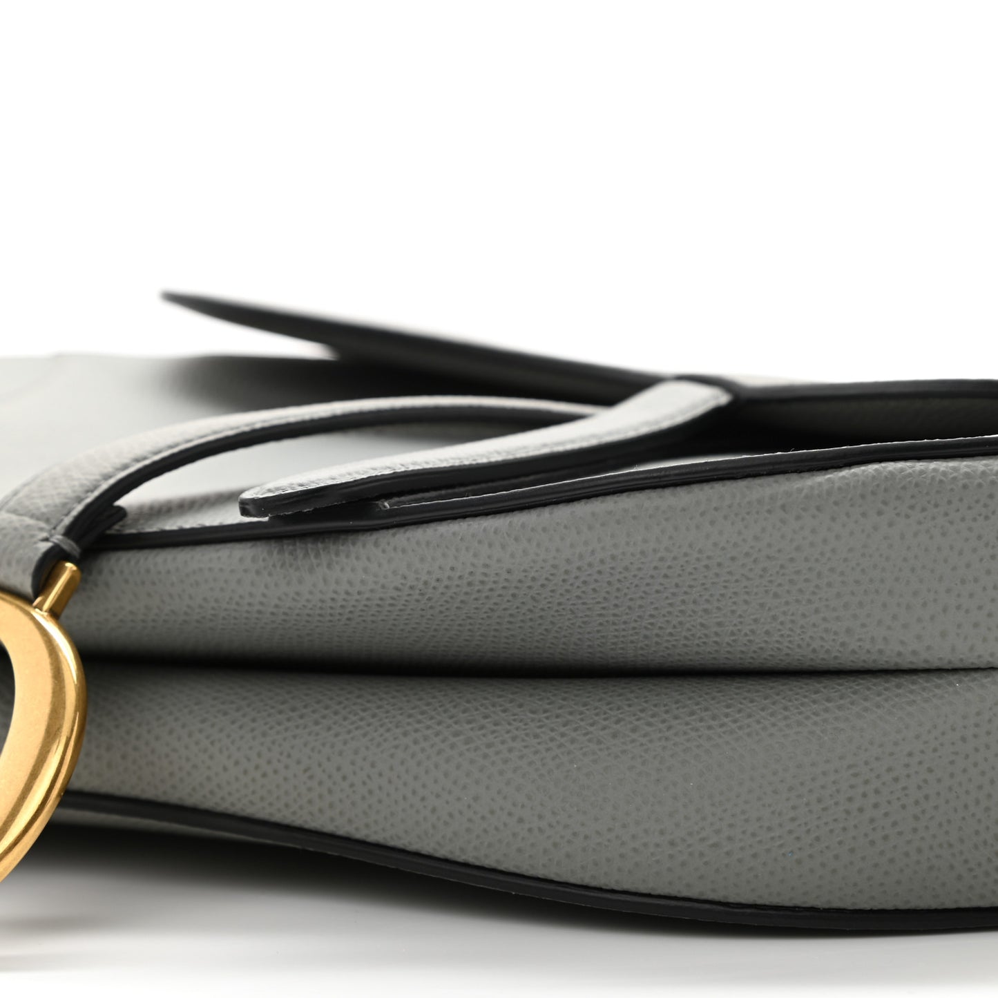 Grained Calfskin Saddle Bag Grey