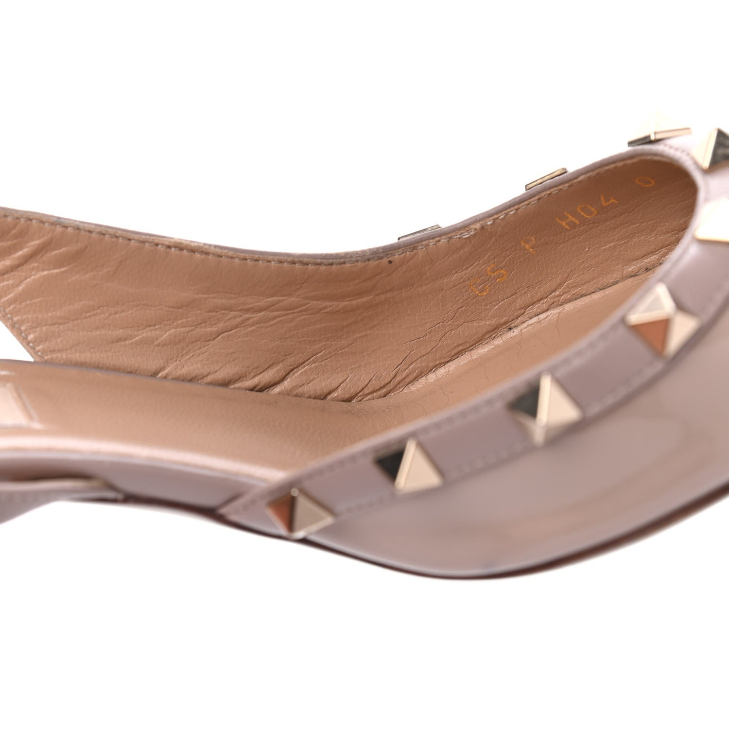 Valentino Garavani Patent Rockstud Half D'Orsay Slingback 85mm Pumps 37.5 Poudre 17 of 22