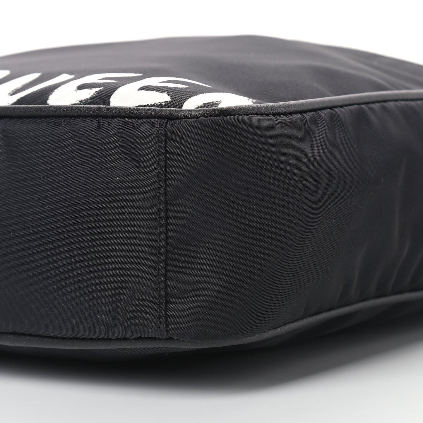 Nylon Painted Logo Messenger Bag Black