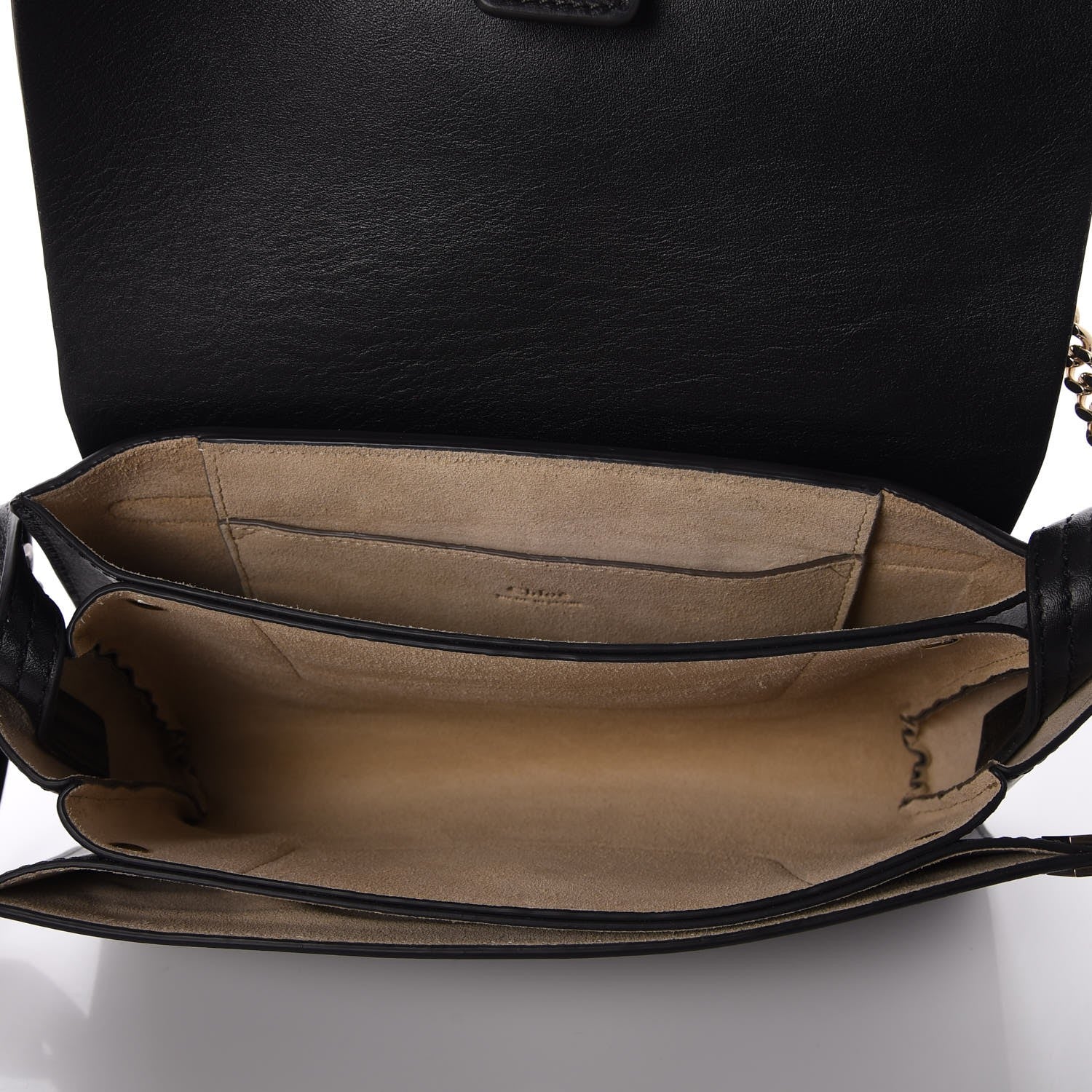 Chloe Suede Calfskin Small Faye Shoulder Bag Black 5 of 7