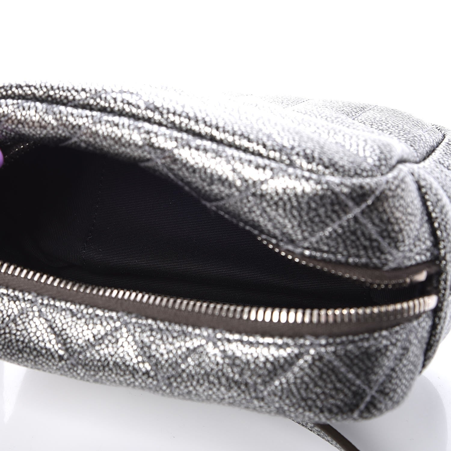 Saint Laurent Metallic Grain De Poudre Y Quilted Monogram Mini Loulou Camera Bag Gun Metal 5 of 8