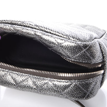 Saint Laurent Metallic Grain De Poudre Y Quilted Monogram Mini Loulou Camera Bag Gun Metal 5 of 8
