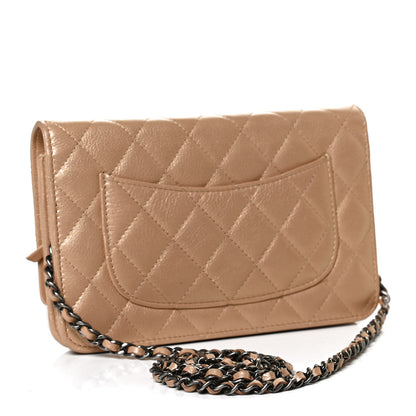 Chanel Metallic Calfskin Lucky Charms Casino 2.55 Reissue Wallet On Chain WOC Beige 3 of 14