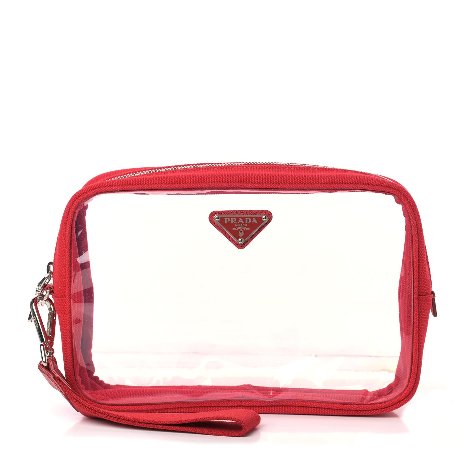 Prada Plexiglass Canapa Pouch Red 1 of 8